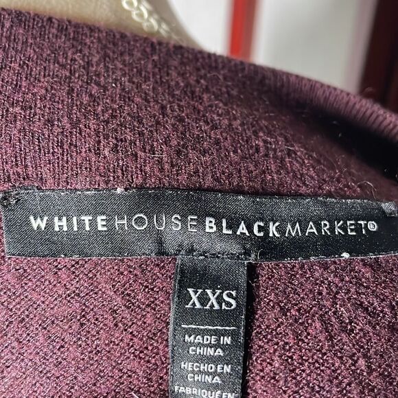 White House Black Market Elegant Plum Colored V-Neck Sweater (Size: XXS) - Picture 10 of 14
